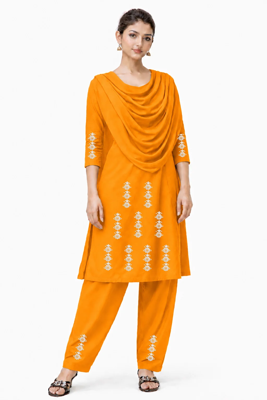 Premium Cotton Embroidery Three Piece